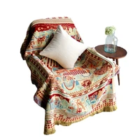 double sided jacquard knitted personality chenille sofa towel cover blanket rug