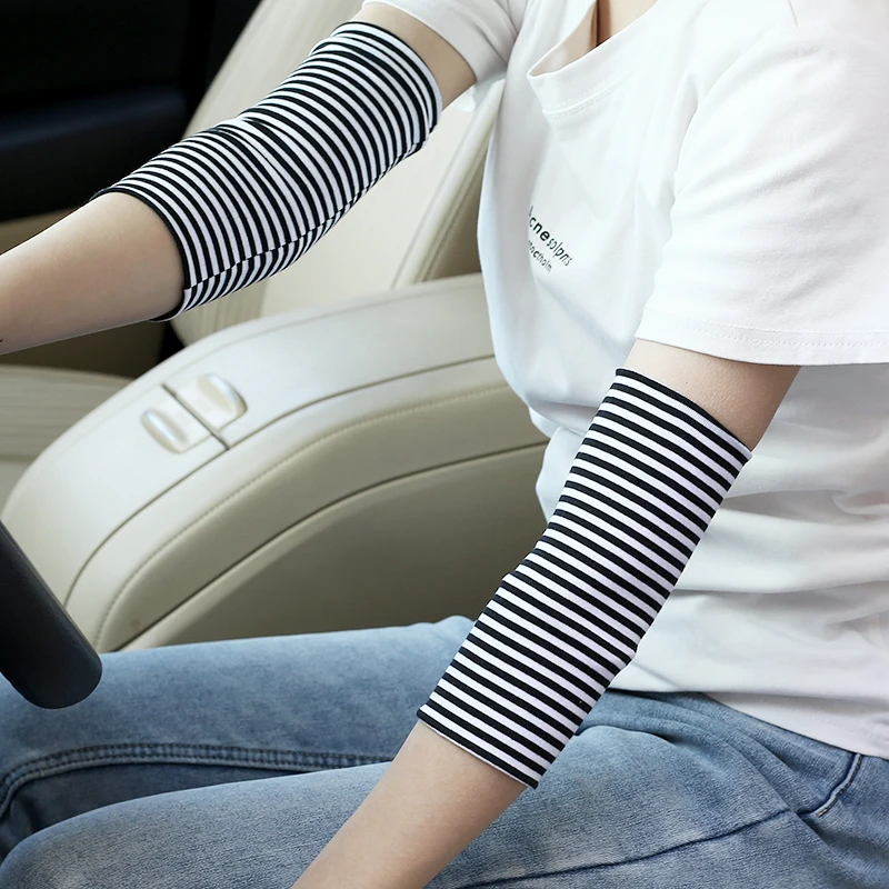 Унисекс осенние и зимние хлопковые грелки для рук с полосатым узором спортивного