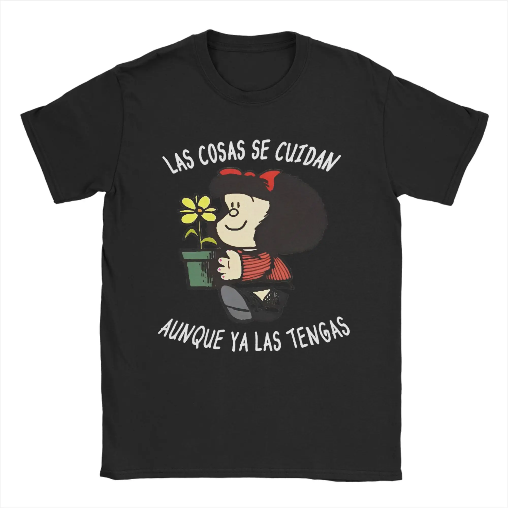 Фото Футболки с рисунком Hipster Mafalda Mafie, мужские и женские хлопковые футболки с круглым вырезом, футболки с короткими рукавами в стиле аниме Kawaii, летняя одежда №4