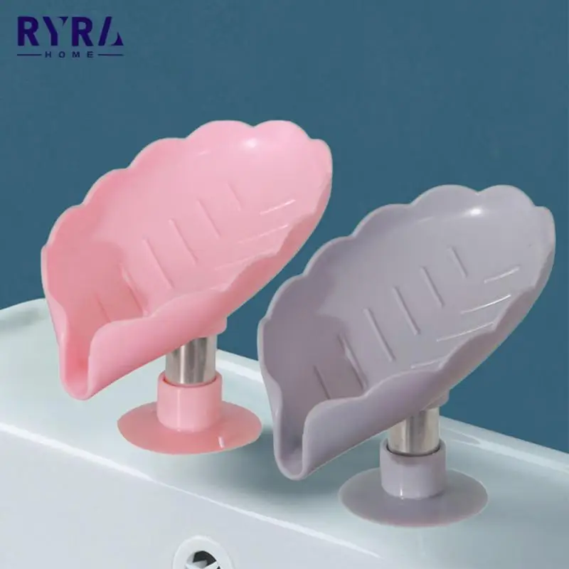 

Newset Creative Leaf Shape Soap Box With Space Aluminum Tube Design Stable Chassis Soap Holder Kitchen Bathroom Accessories