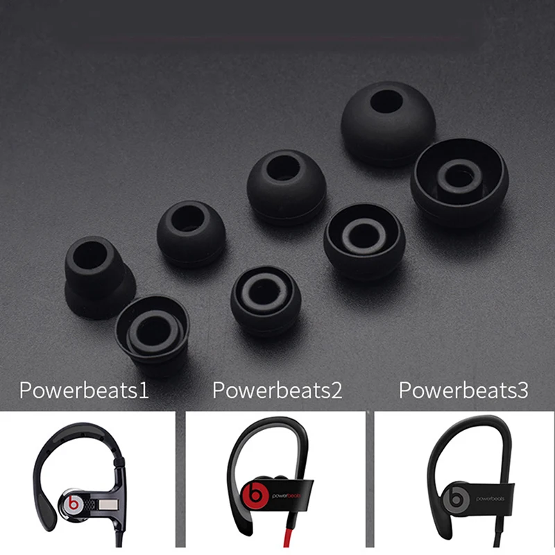 8Pcs/lot Anti Slip Waterproof Replacement Earplug Ear Tips Pads Set Silicone In-Ear Earphone Earbuds Covers Cap For Beats Power3
