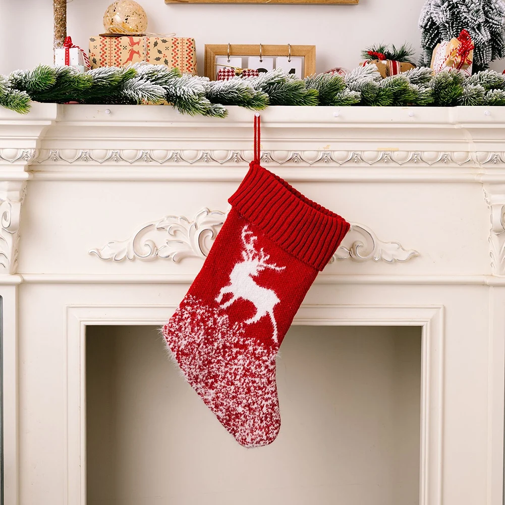 

Candy Gift Bags Stocking Ornaments Sugar The New Year Unisex Adult Hanging Hanging Decor Knit Lovely All Occasions