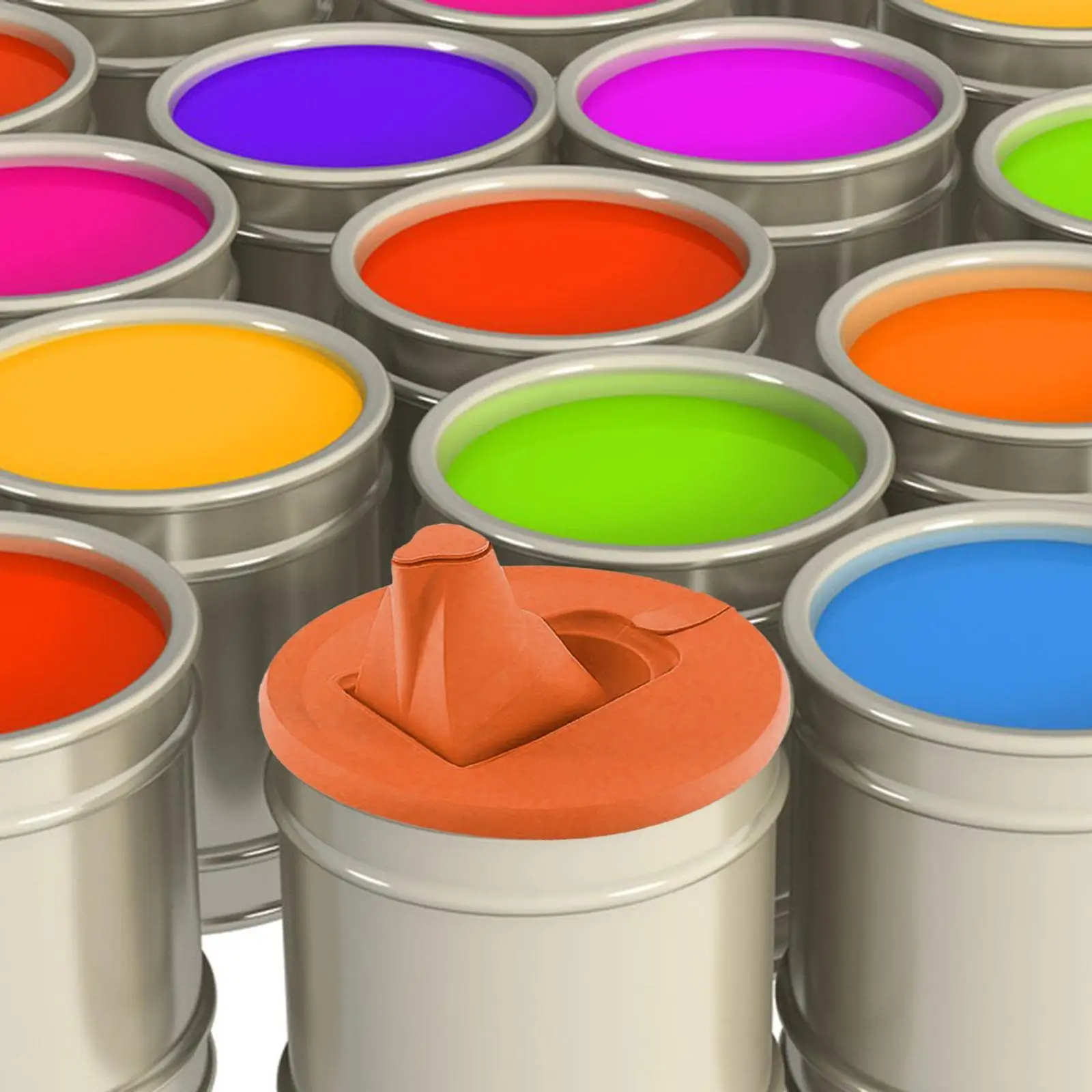 Крышка банки с краской со складным носиком Оранжевый внутренний диаметр 17 см