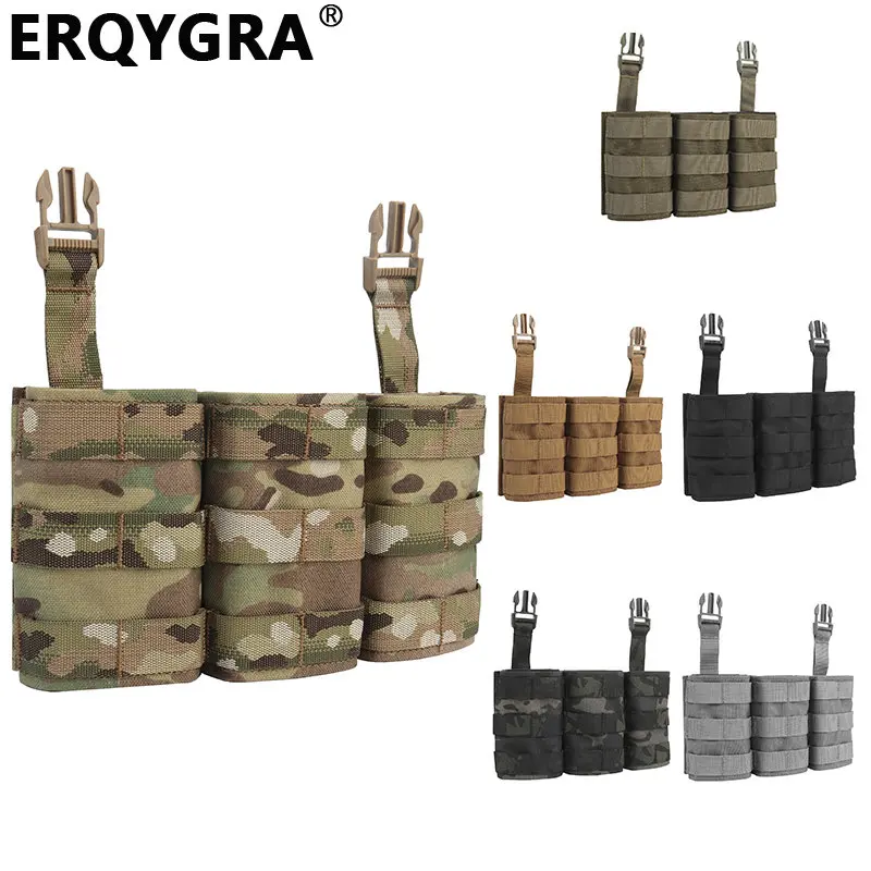 

ERQYGRA Tactical FAST 5.56 Triple Mag Pouch Long Front Panel Molle Pouch System Accessories Waist Bag Holsters Hunting Equipment