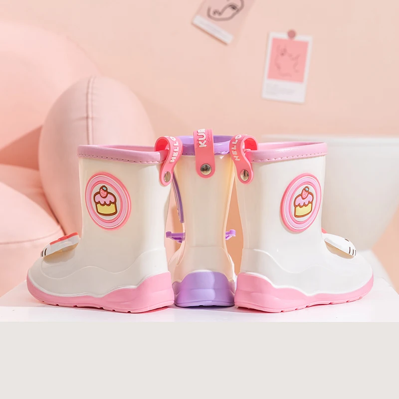 Детские нескользящие резиновые сапоги Sanrio Cinnamoroll Kuromi из смолы повседневная обувь