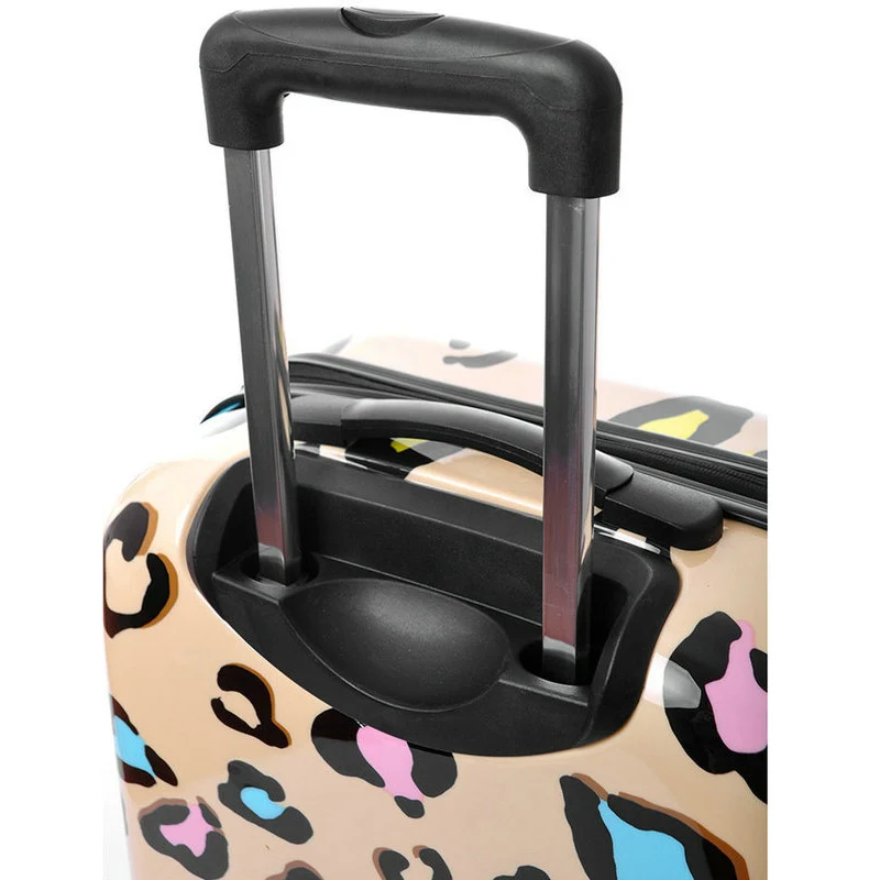 Women Travel Suitcase Girls Leopard Print Luggage ABS+PC Universal Wheels Trolley Luggage Bag 20
