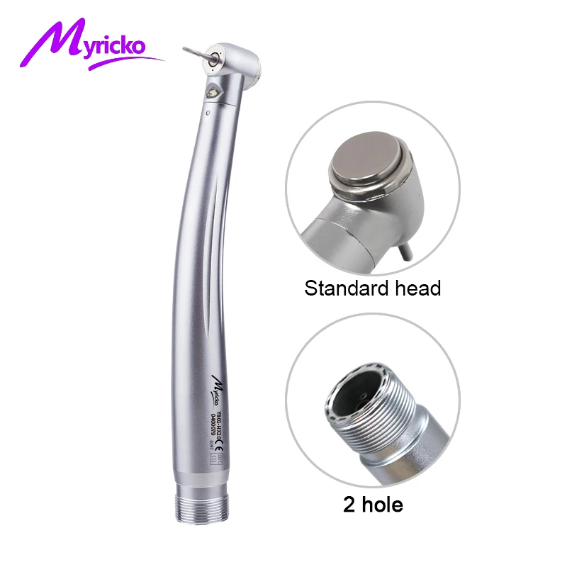 2Holes/4Holes Dental LED Light E-generator Push Button High Speed Handpiece Triple Water Spray Hand Piece Dentist Tools Myricko