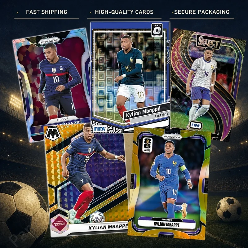 Самодельная коллекционная карточка по футболу FIFA World Cup Panini Donruss Select Mosaic Cracked Ice Kylian Mbappe Lottin collection (art.: 3920dd0eda17f) - 3920dd0eda17f