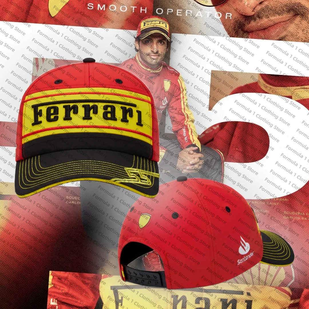 

Formula 1 Carlos sainz Replica Scuderia Baseball Cap Hat Monza Special Edition F1 Cap Leclerc Sainz Cap # Italian Gp Team Cap