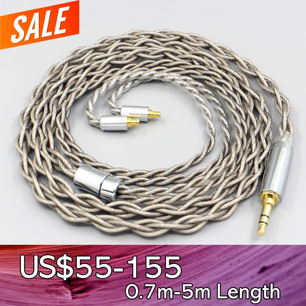 99% Pure Silver + Graphene Silver Plated Shield Earphone Cable For Sennheiser IE100 IE400 IE500 Pro 4 core 1.8mm LN007921