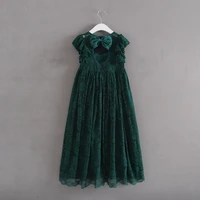 2022 new christmas girls lace dress childrens party dress childrens clothing bow long skirt