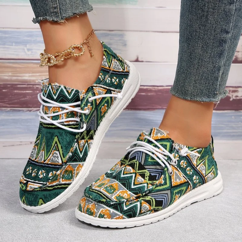 

Men's Loafers women Casual canvas Flats Shoes Male Driving Shoes Ethnic style colorful casual single shoes couple's shoes