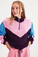 trendyol zipper oversize knitwear sweater twoaw22kz0503