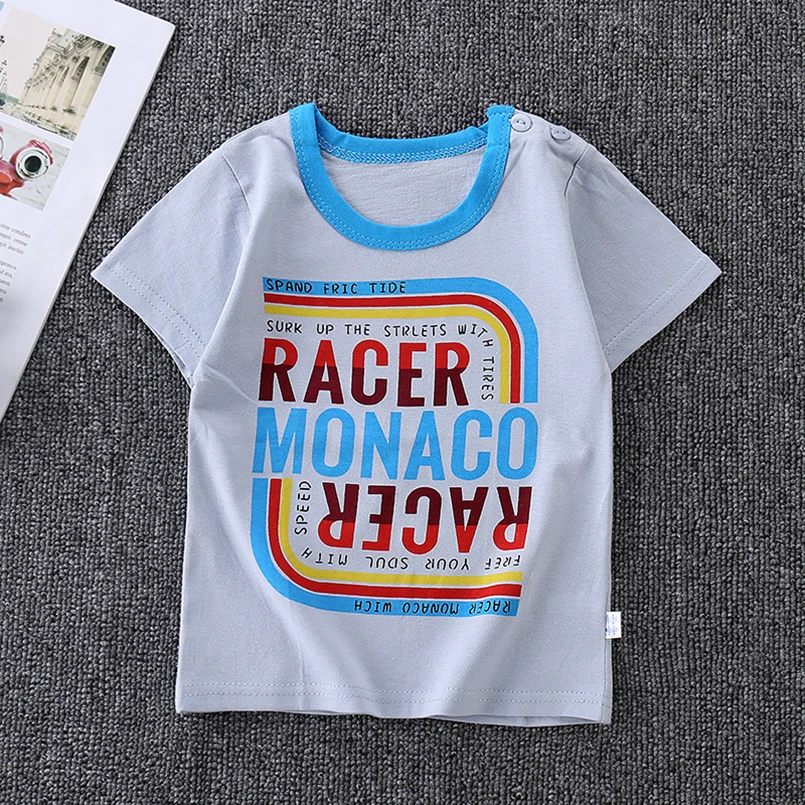 

Лето 2022, детские топы с мультяшным рисунком, футболка из искусственного хлопка, Мягкая Детская летняя одежда, футболки, детская бутиковая фу...