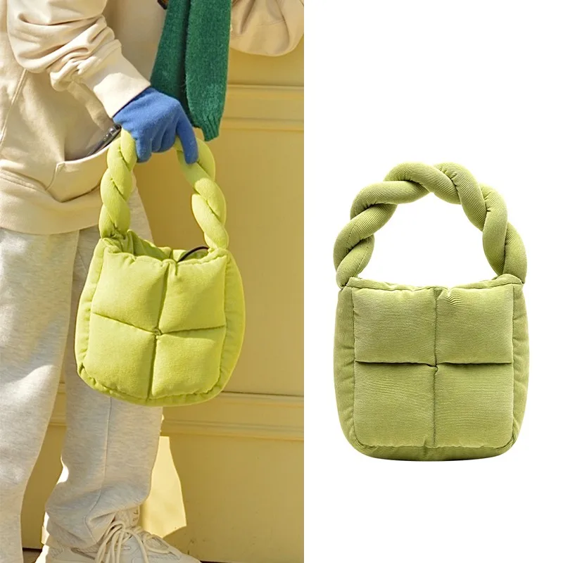

Corduroy Chain Bag Cute Twist Luxury Designer Handbags For Women 2023 New Fashion New Cotton Filling Shoulder Crossbody Bag