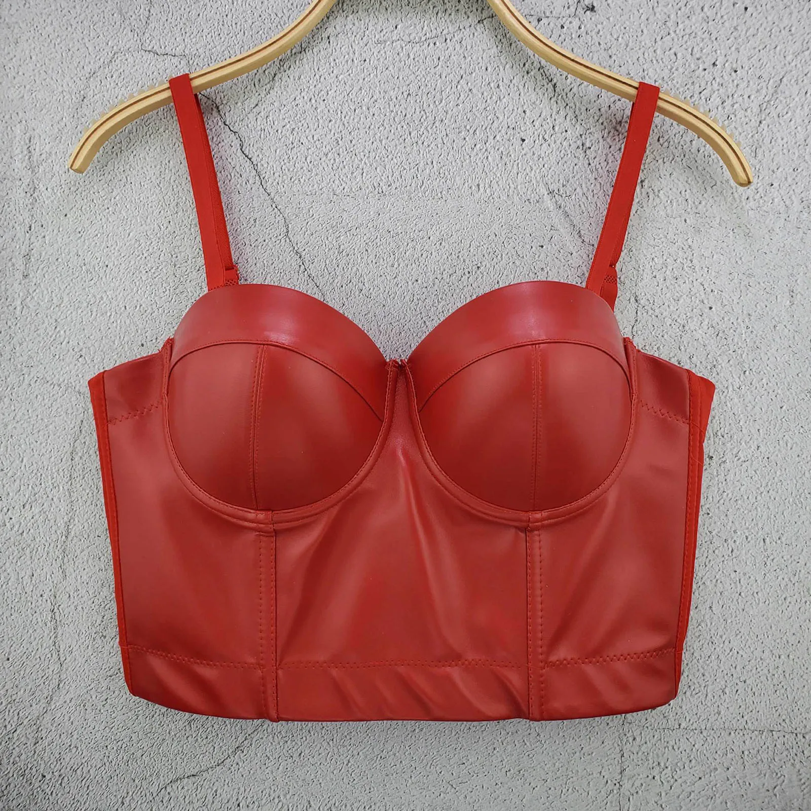 

Женский сексуальный топ из искусственной кожи, праздничная одежда, топы, бюстгальтер, укороченные топы, Женская Клубная одежда в стиле панк, готический клубный корсет, кофта, футболка для ночного клуба