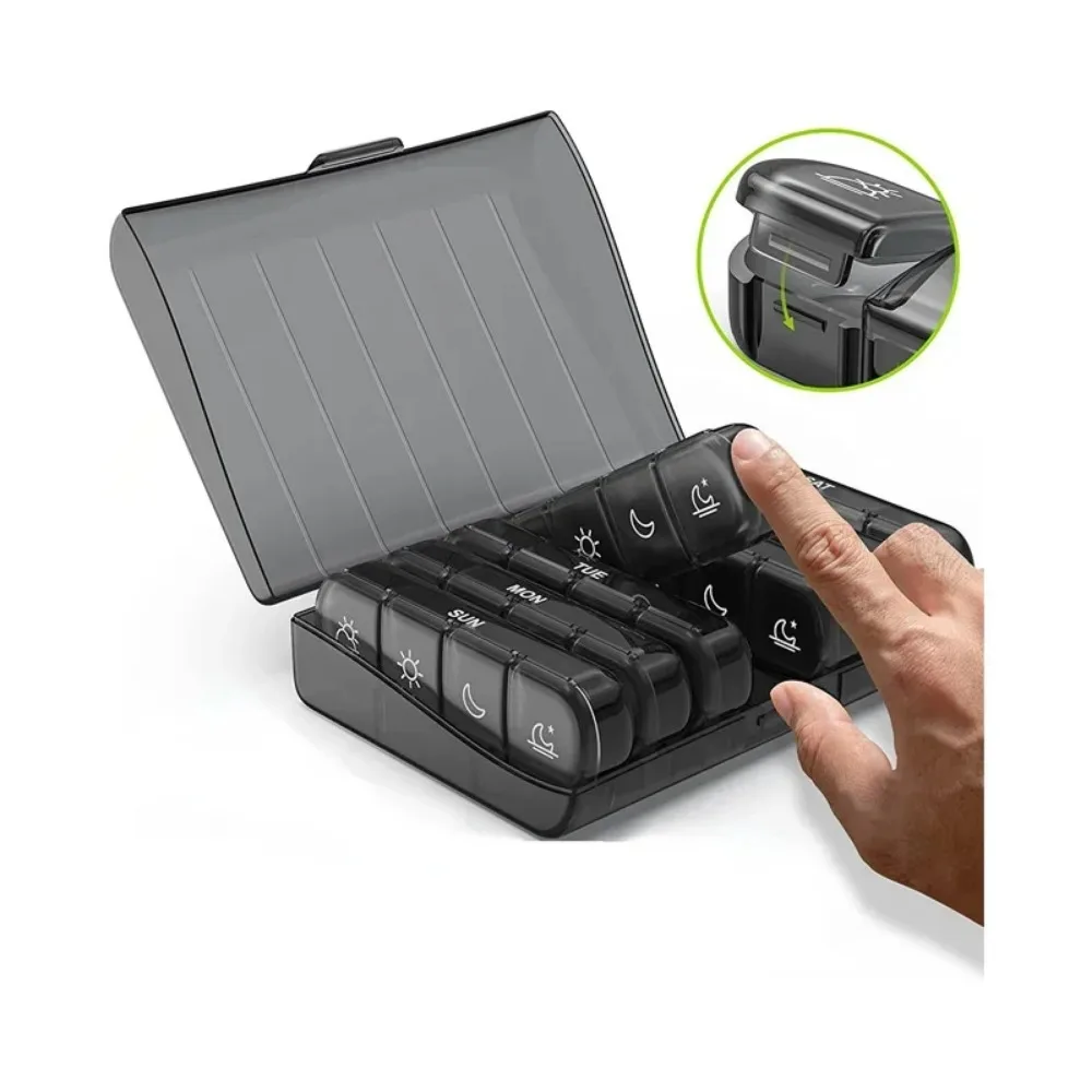 Портативная коробка для таблеток с большими отделениями органайзер на 7 дней 21