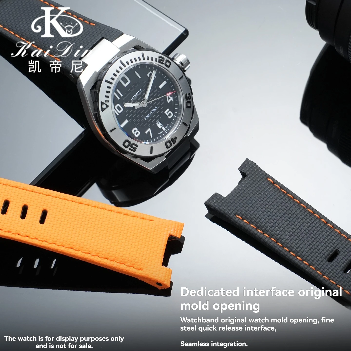 Фото Высококачественный ремешок для часов из фторкаучука, подходит для Hamilton Khaki Navy Devil Fish H78716983 H78615335, мужской кожаный ремешок для дайвинга. №4