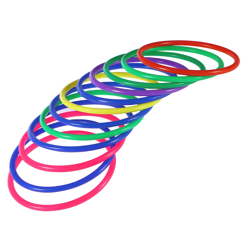 

20pcs Toss Circle Ring Kids Throwing Rings Toy Funny Hollow Circle Rings Toy for Girl Boy (Diameter 12CM Random Color)
