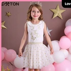 DXTON 2020 Летнее Детское платье для девочек, платье принцессы без рукавов с бабочками для девочек, Лоскутная детская одежда, платье-пачка для девочек, Vestidos