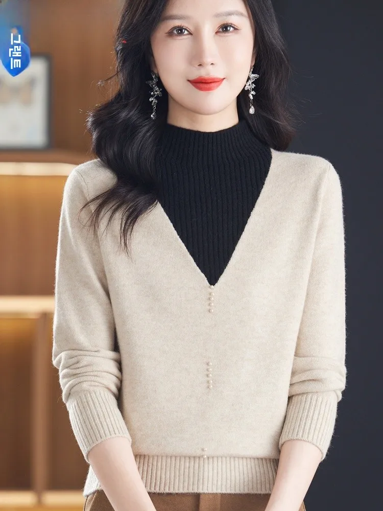 Hengyuanxiang новое женское платье среднего возраста двухсекционная трикотажная