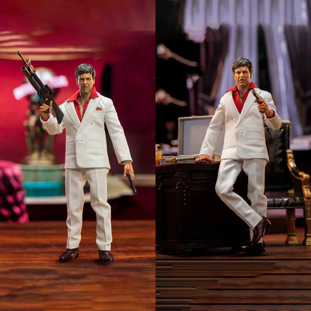 

Shark Toys 002 1/12 Scale Scarface Tony Montana Al Pacino Fighting Hot Blooded Youth for 12" Full Set Action Figure Model Dolls