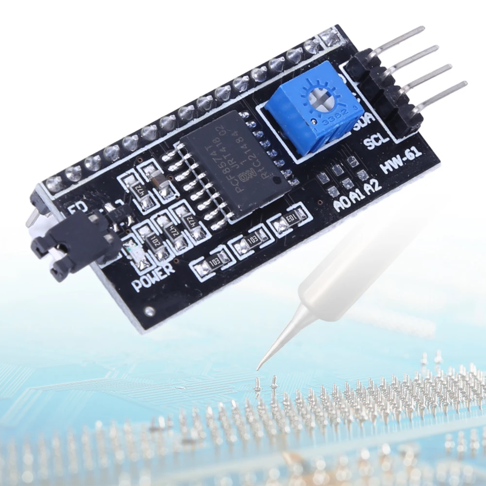 Фото Модуль адаптера ЖК-дисплея PCF8574 IIC I2C LCD1602 2004 с последовательным интерфейсом IIC 5В для Arduino и деталей роботов №4