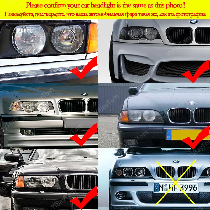 4x131mm SMD Cotton Light Switchback LED Angel Eye Halo Ring Kit For BMW 3 5 7 SERIES E36 E38 E39 E46 (with HID Xenon headlights) images - 6