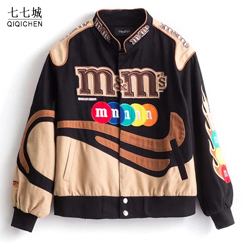 Women Men Harajuku Hip Hop Short College Coat Couple Spring 
