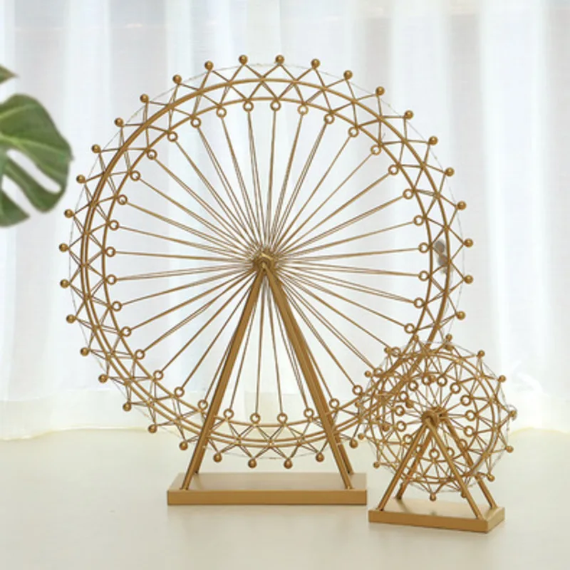 

Nordic creative Ferris wheel christmas ornaments rotating metal decoration models home desk decoration new year 2022 decor