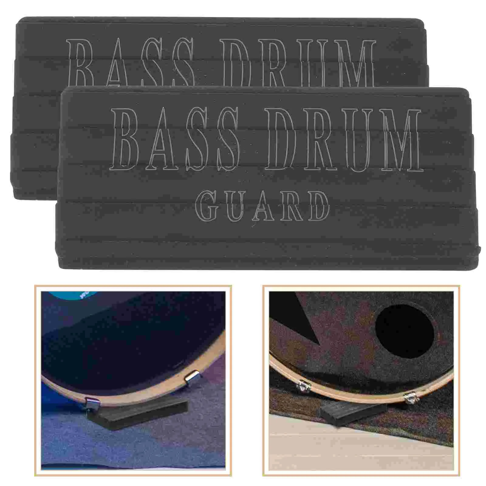 

2 Pcs Bass Drum Hoop Guard Lightweight Beater Guards Universal Pedal Set Supply Rubber