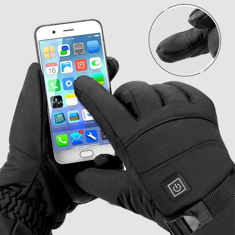 

Зимние теплые велосипедные перчатки, водонепроницаемые велосипедные перчатки, грелка для рук с сенсорным экраном, электрические перчатки с USB, перчатки с подогревом для мотоцикла