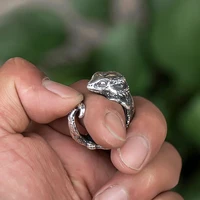 personality lizard rings adjustable rings for motorcycle party goth punk silver plated snake finger ring rock hip hop jewelry