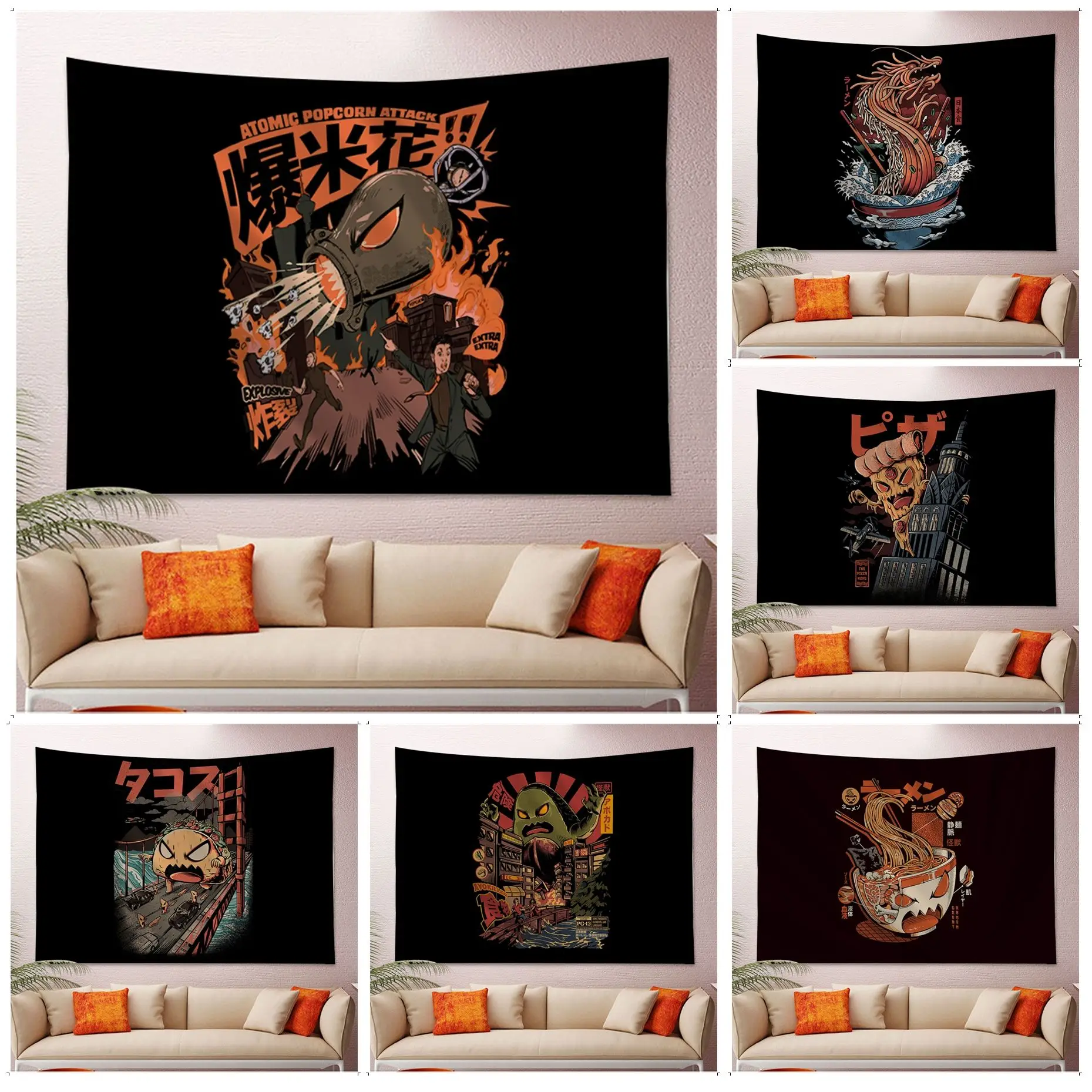 

Japanese Style Colorful Tapestry Wall Hanging Japanese Wall Tapestry Anime Japanese Tapestry