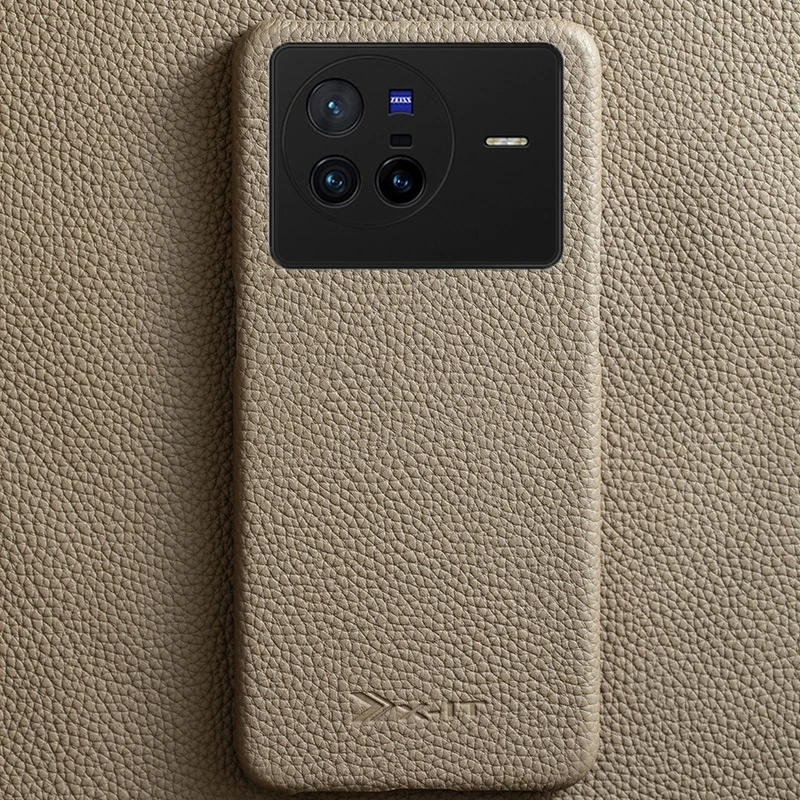 Tanie Etui Z Prawdziwej Skóry Etui Na VIVO X80 X60 X70 X70 X50 Pro Nex IQoo 9 8 Pro NeX3 Dla Vivo S15E Liczi Ziarna Plam, Wytrzymałe Etui