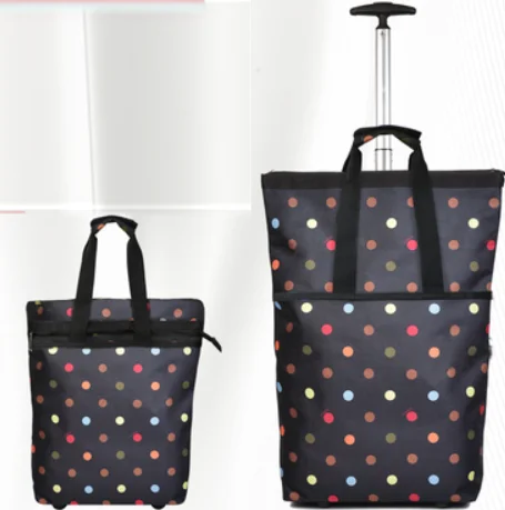 Women Shopping Bag On Wheels Travel trolley bag luggage suitcase Women carry on hand luggage bag Shopping Bag with Wheels