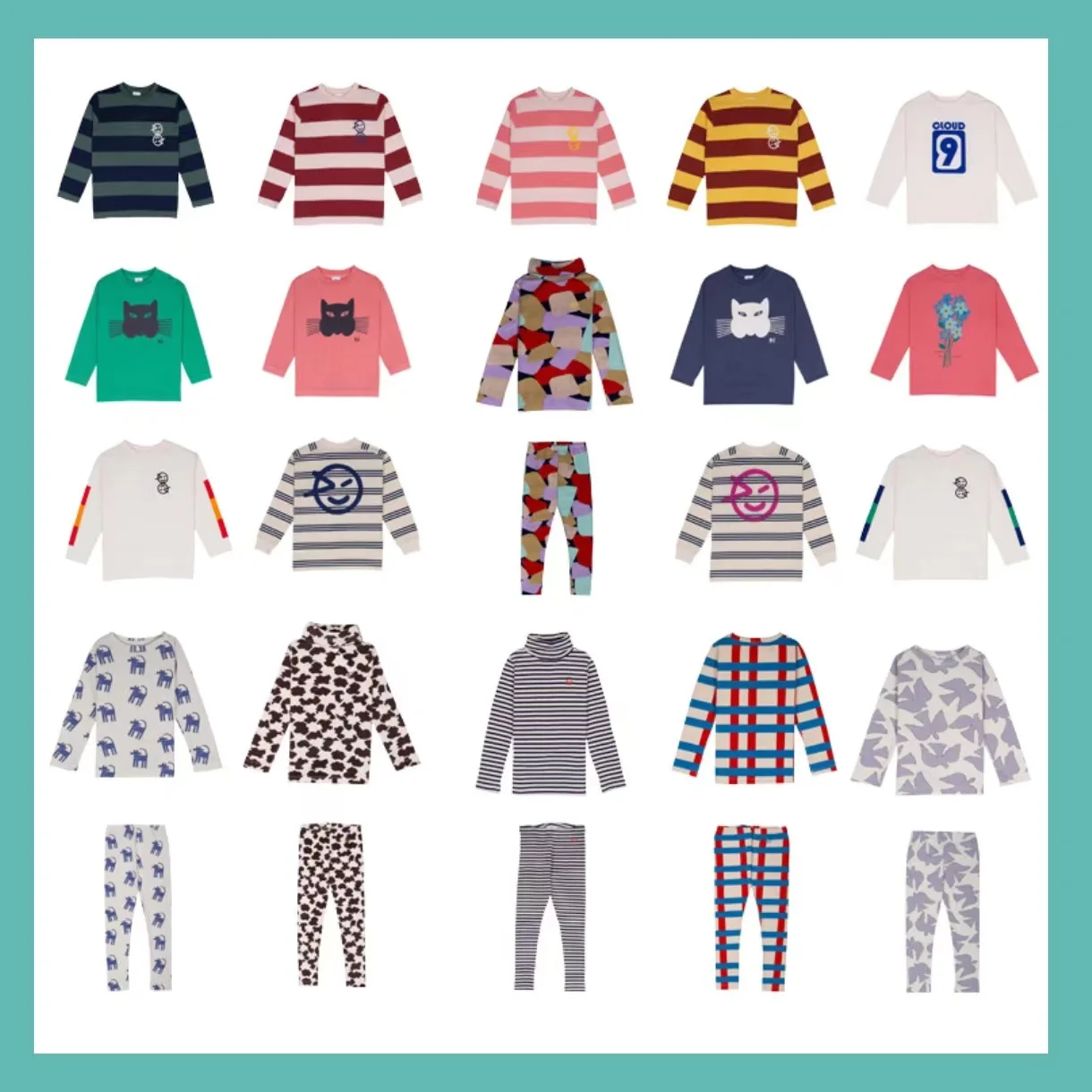 Новинка Детская футболка с длинным рукавом и леггинсы мультипликационным