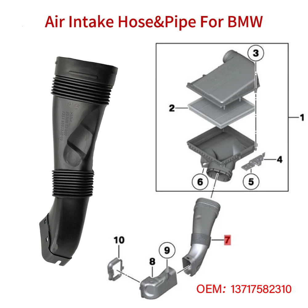 Впускной шланг воздуха 13717582310 трубка для BMW F01 F02 F06 F10 F12 F13 N54 N55 640i 535i 740i 740Li