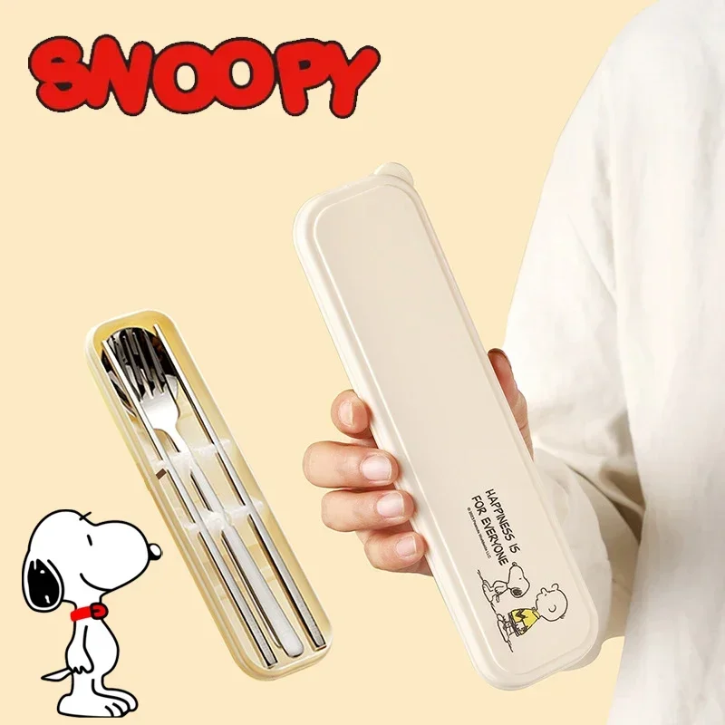 Портативный набор столовых приборов Snoopy для кемпинга столовая посуда из