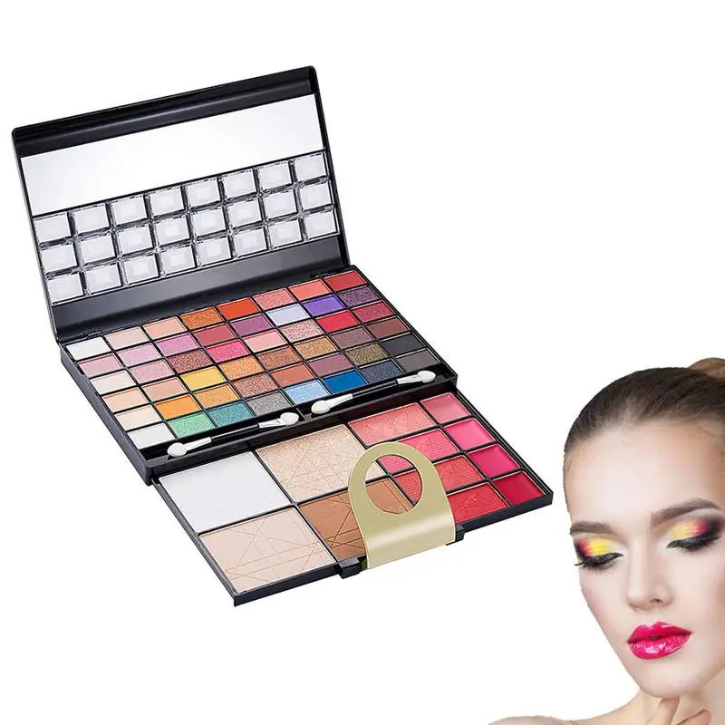 

Women Makeup Full Kit Colorful High Pigmented Eyeshadow & Makeup Palette 60 Colors Mixing Eye Shadow Pallet With Pressed Powder