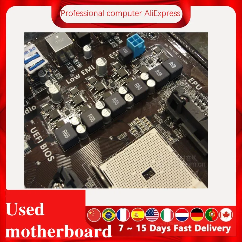 Материнская плата для ASUS F1A75 разъем FM1 DDR3 AMD A75 A75M оригинальная десктопная