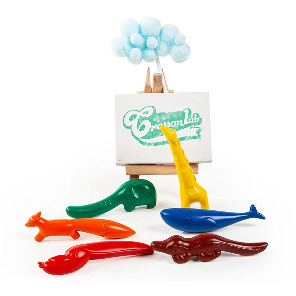 6 шт. карандаш в форме животного обучающий восковой цветов красочный животных