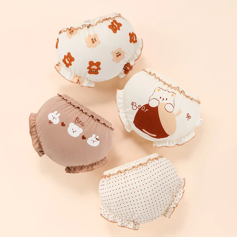 Детские эластичные хлопковые трусы с принтом 4 шт |