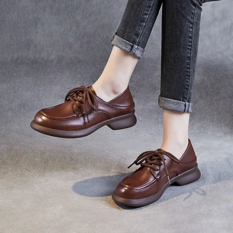 DRKANOL/2024 весенняя женская обувь из натуральной коровьей кожи удобные лоферы на