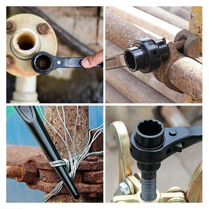 Гаечный ключ с храповым механизмом заостренным хвостом 24 зубца 10–30 мм набор