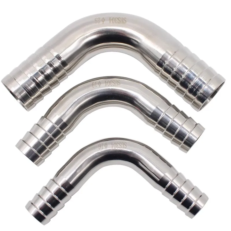 

Фитинг для труб I.D 12,7/16/19/22/25/32/38/45/51/57/63/76/89 мм, шланг с зазубринами из нержавеющей стали 304, санитарный фитинг для труб с углом 90 градусов