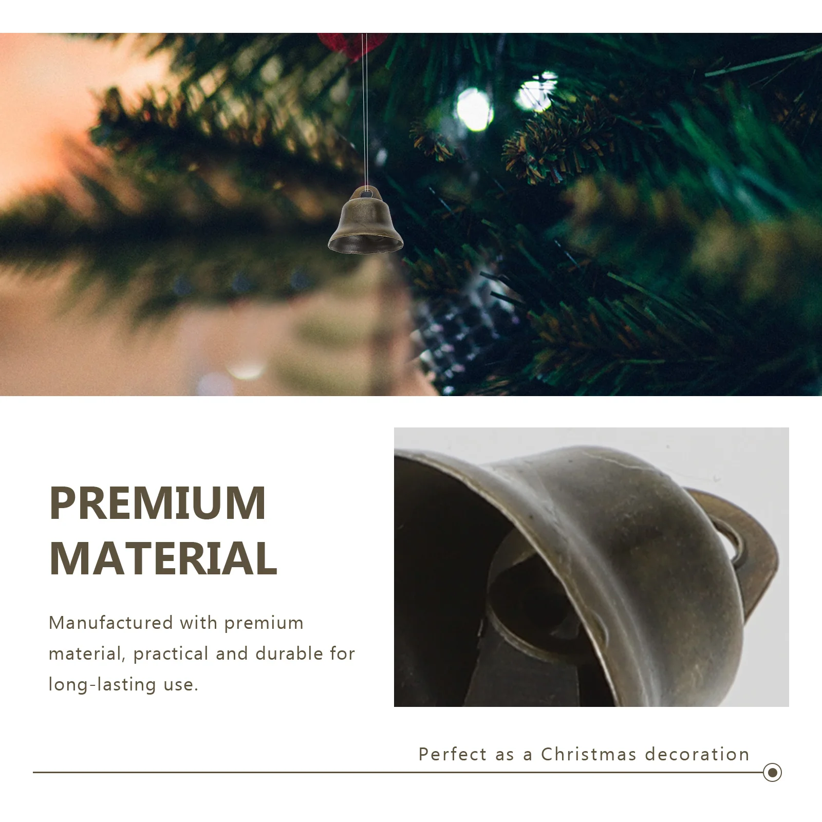 100 шт. винтажный бронзовый колокольчик с рогом рождественские украшения