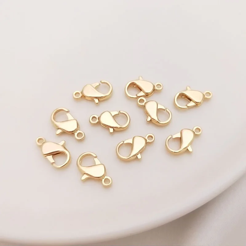

12x6mm Gold-plated Fashion Jewelry Alloy Lobster Clasp Hooks for Necklace&Bracelet Chain DIY Jewelry Making Accessories Supplies