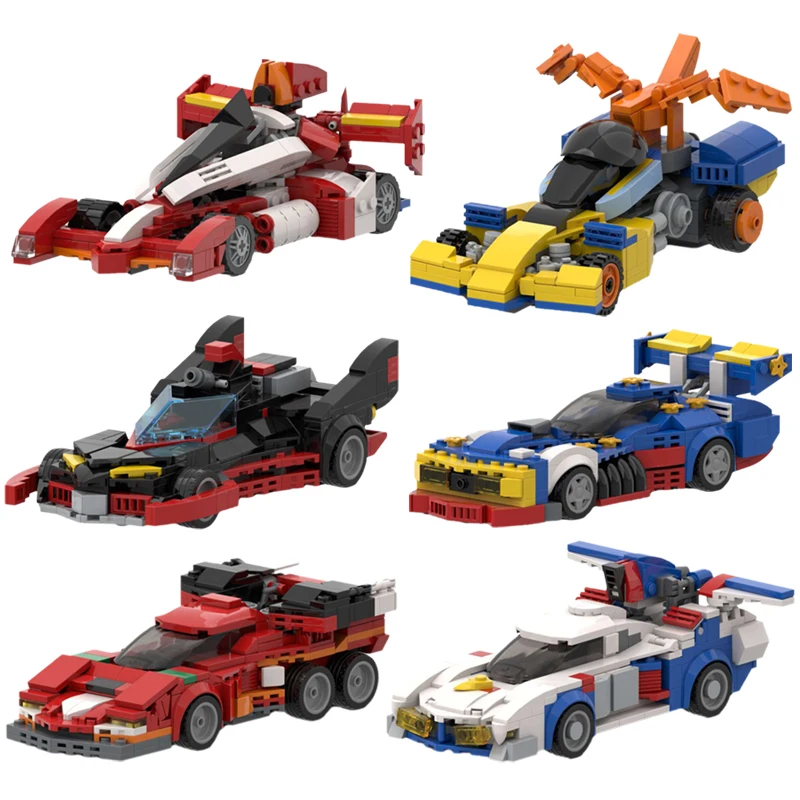 MOC Speed Champions Race Car Building Blocks Kit Future GPX Cyber Formula Asurada AKF-11 Модель спортивного автомобиля