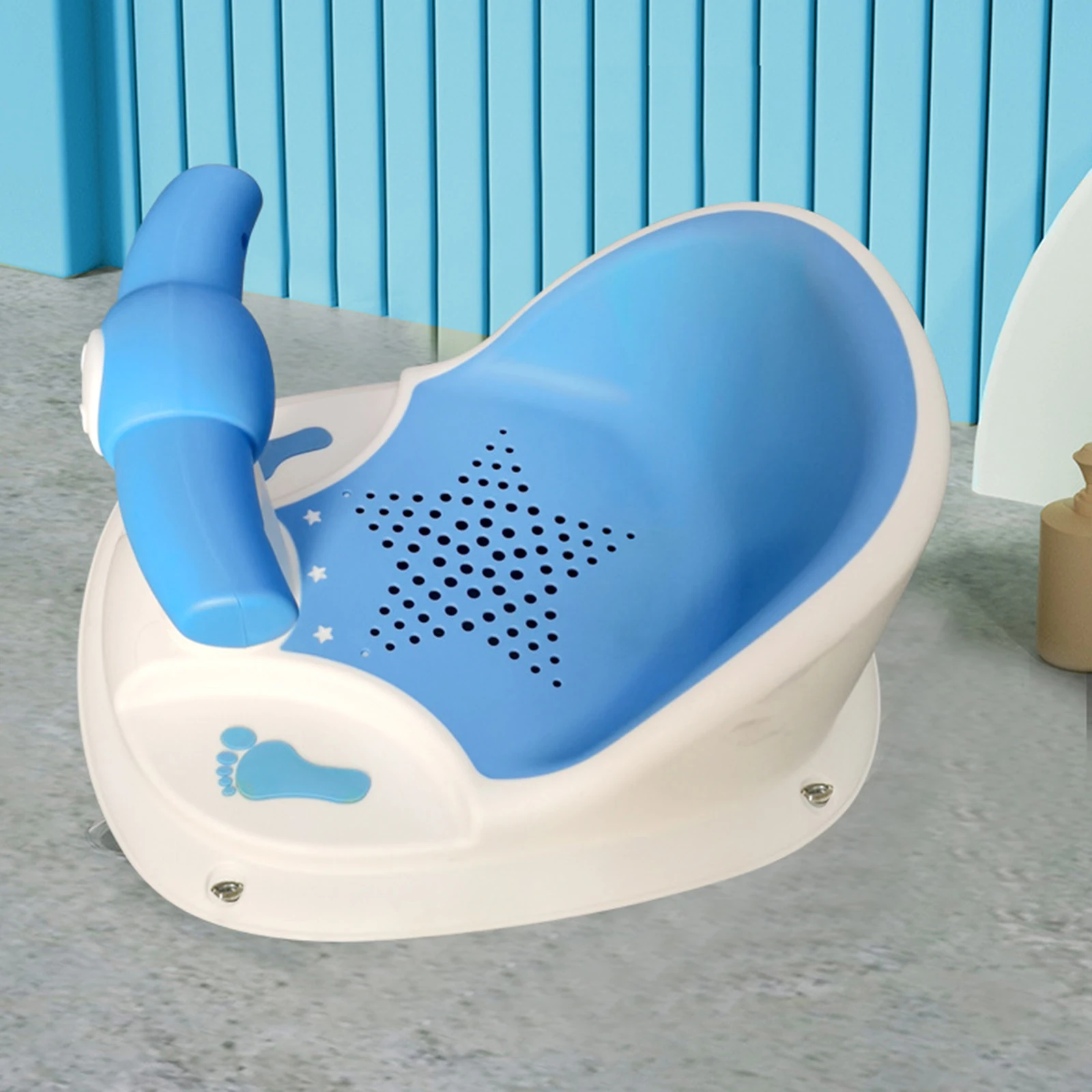Non Slip Infants Bath Seat Baby Shower Chair Shower Accessories for Boys Girls Toddler images - 6